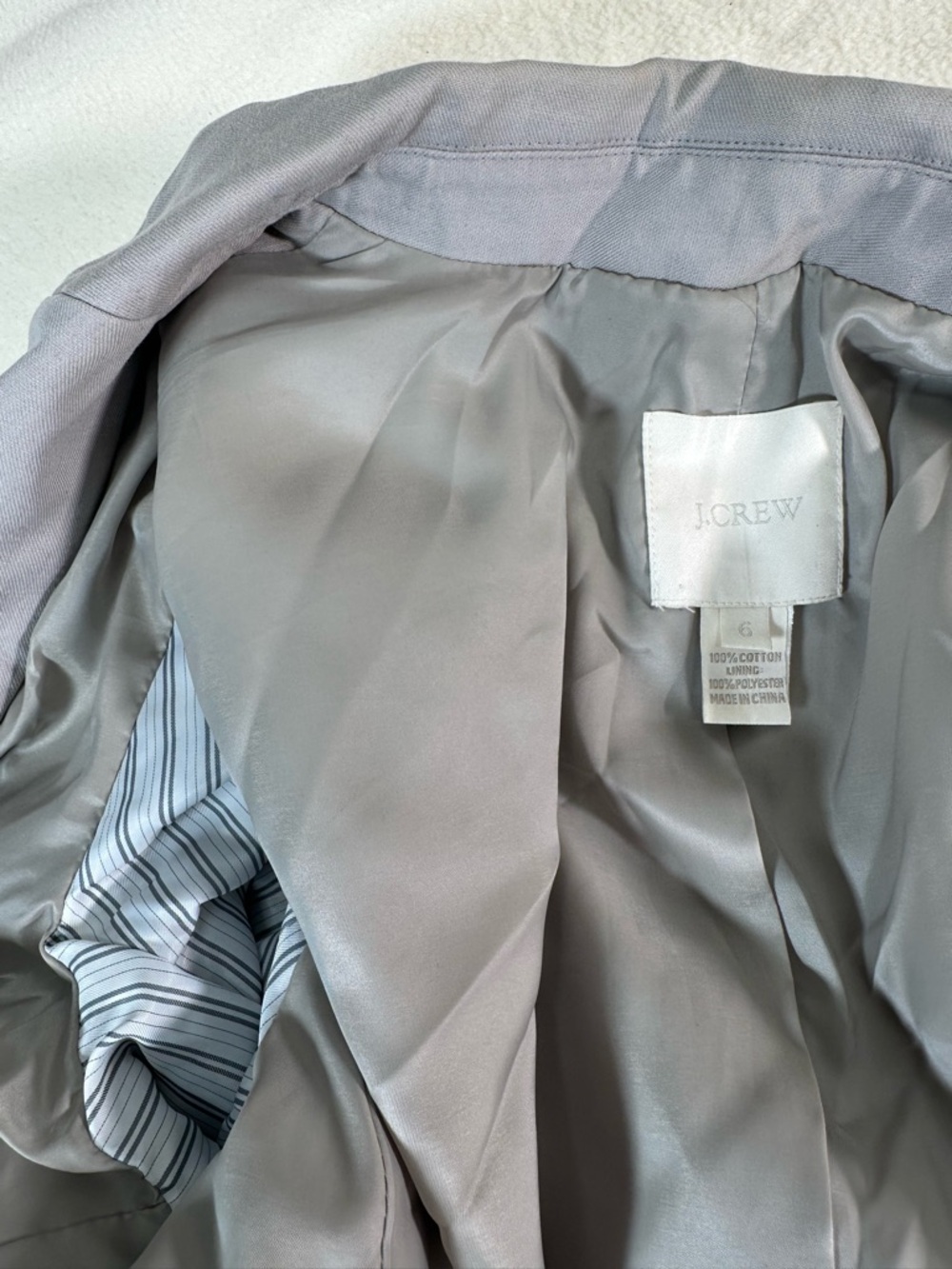 J. Crew Light Gray Women’s Gray Cotton Blazer Size 6 - Picture 6 of 7